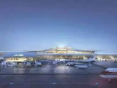 金属構造の空港ビル