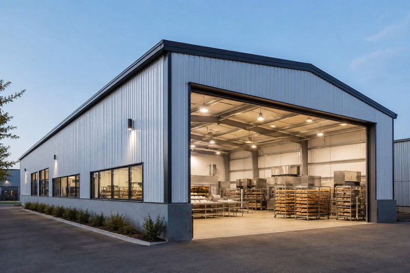 鉄骨製パン工場建設