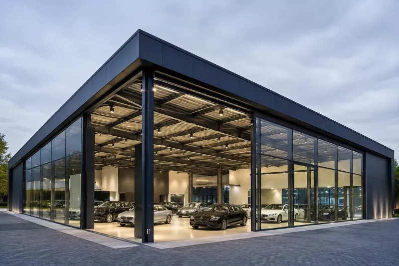 鉄骨自動車ショールーム建設