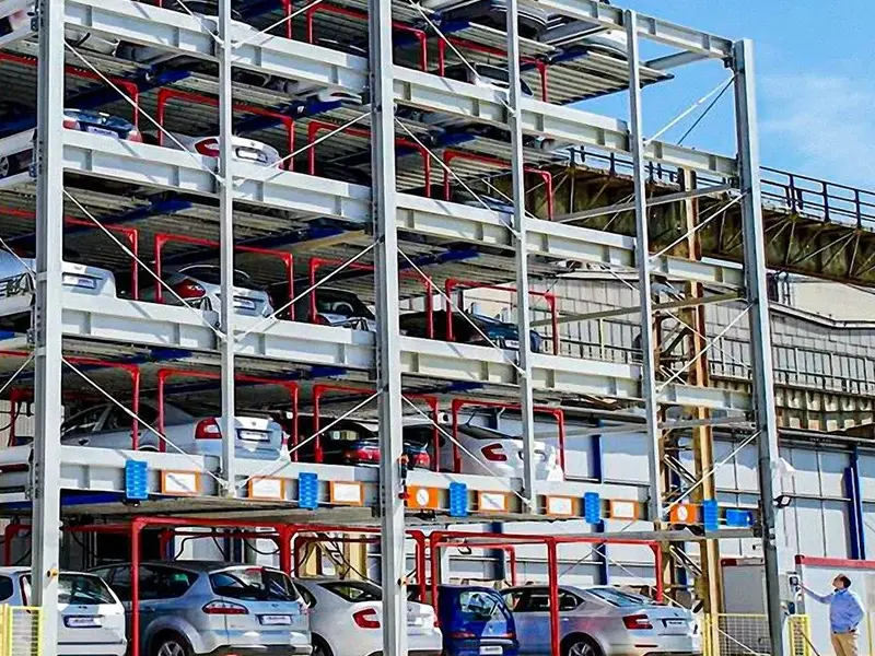 スチール製駐車場充電一体型建物